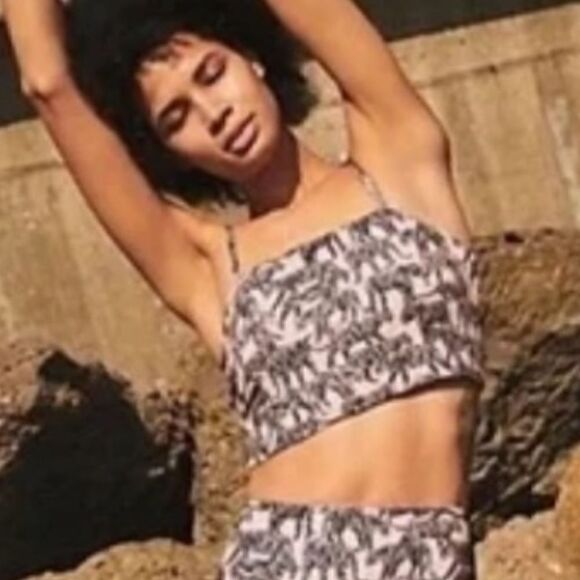 NWT Free People X Onzie Take Me Away Tiger Print Crop Top M L - Picture 1 of 12